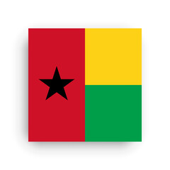 Square vector flag of Guinea-Bissau