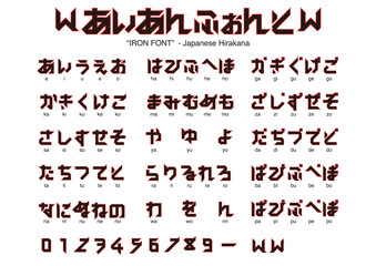 IRON FONT - Japanese alphabet hirakana