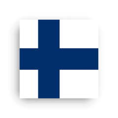 Obraz premium Square vector flag of Finland