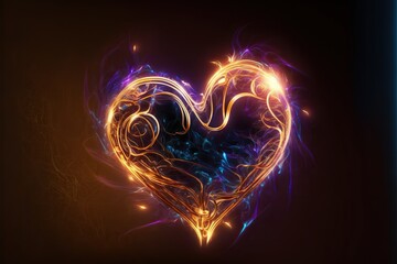 light painting neon heart
