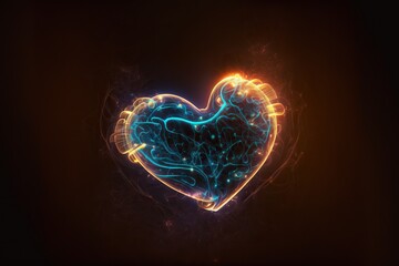 light painting neon heart