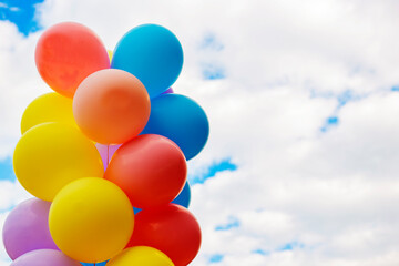 Fototapeta na wymiar balloons in the sky, party celebration content