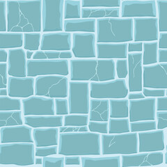 Cartoon game texture, ice surface seamless pattern. Game asset walls and environment background