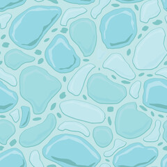 Cartoon game texture, ice surface seamless pattern. Game asset walls and environment background