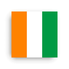 Square vector flag of Cote d Ivoire