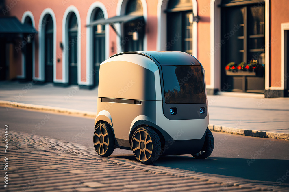 Poster delivery robot that is autonomous in tallinn, estonia. a business in estonia is creating autonomous 