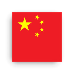 Square vector flag of China