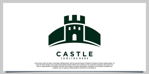 castle logo design inspiration with template creative concept