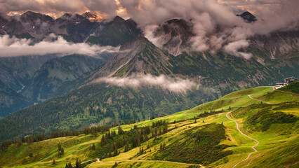 Obraz premium Alps mountain landscape Fellhorn, Bavaria Germany.