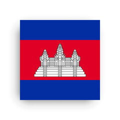 Fototapeta premium Square vector flag of Cambodia