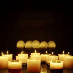 candles in a dark room