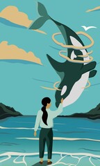    whale in sky