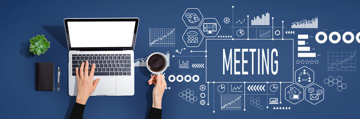 Meeting theme with person using laptop computer