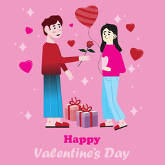 valentines day celebration flat vector