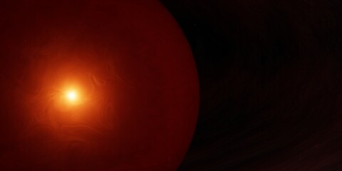 Earth's core and surrounding heat in 3d render.