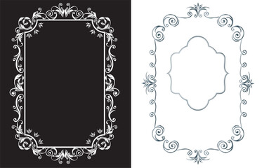 Certificate of award, oriental, arabesque and damask decorative borders set of vintage frames, elegant emblems, art deco design