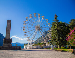 Big Wheel of Lecco city in the southeastern shore of Lake Como, in northern Italy.