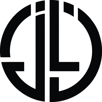 JLJ circle letter logo design with circle and ellipse shape. JLJ ellipse letters with typographic style.
