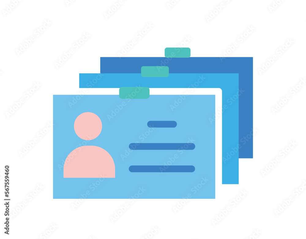 Poster candidate portfolio icon. cv and summary, storage and systematization of data in electronic storage.