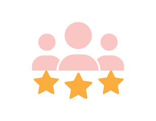 Candidate ranking icon. Rating and ranking, employee silhouettes and avatars. Quality mark of company or organization, talented specialists, feedback. Cartoon flat vector illustration