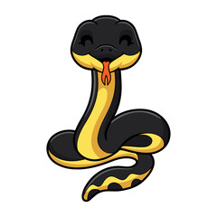 Fototapeta premium Cute yellow bellied sea snake cartoon
