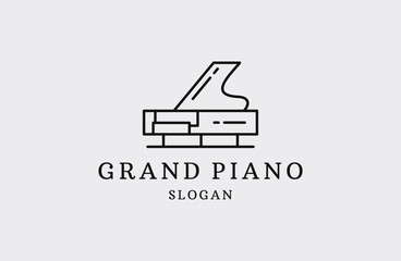 grand piano logo design. Vector illustration of modern piano.