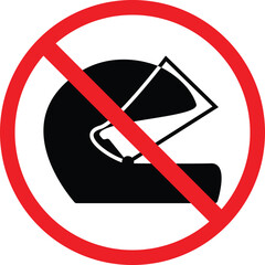 prohibited wearing helmet vector icon, no helmet,helmet,illustration, symbol, logo. which can be edited