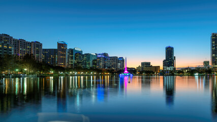 Fototapeta na wymiar Night view of Orlando city, Florida, USA