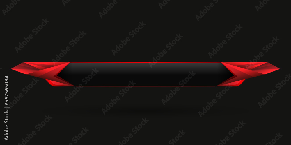 Poster abstract red border lower third game gui title banner bar template