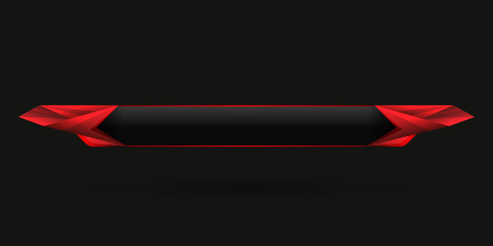 Abstract red border lower third game gui title banner bar template