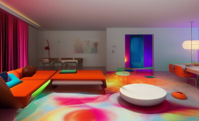 Luxury modern colorful livingroom background, Generitive AI