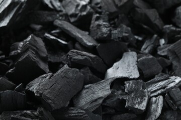 Heap of coal as background, closeup view