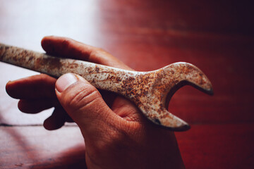 old rusty spanner