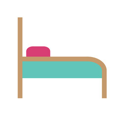 Single Bed Flat Icon