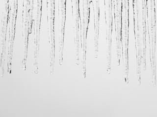 icicles melting on a hazy, cloudy day