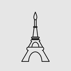 Eiffel tower flat vector icon. trendy style illustration on white background 