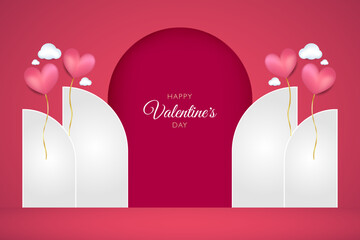 modern simple valentine's background banner