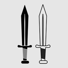Sword flat vector icon set. trendy style illustration on white background..eps