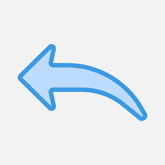 Left arrow icon vector illustration in blue style, use for website mobile app presentation