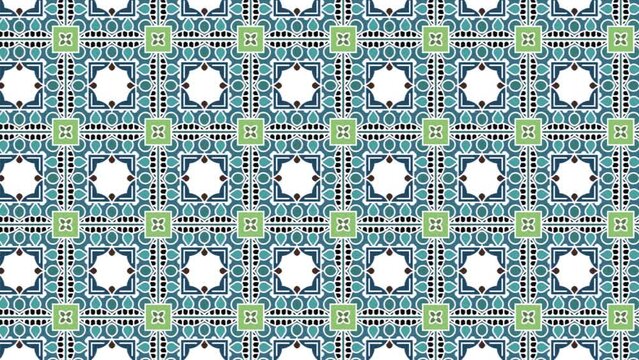Colorful geometric repeating tile pattern - Slide Shot	