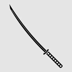 Japanese Katana Blade, Samurai Sword flat vector icon. trendy style illustration on white background..eps