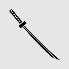 Japanese Katana Blade, Samurai Sword flat vector icon. trendy style illustration on white background..eps