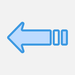 Left arrow icon vector illustration in blue style, use for website mobile app presentation