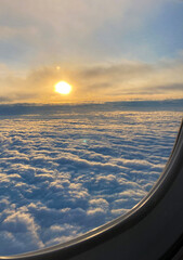 sunrise in an airplane