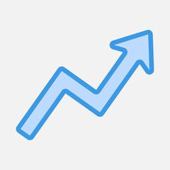 Increase arrow icon vector illustration in blue style, use for website mobile app presentation