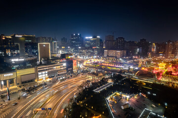 Fototapeta na wymiar light show of Chinese new year in Xi'an, China