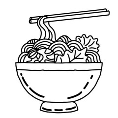design illustration outline noodle icon