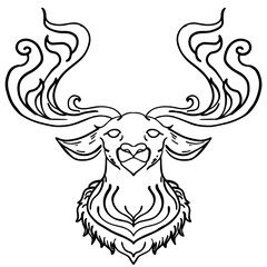 design illustration deer head outline icon