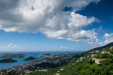 Fototapeta premium Caribbean island of St. Thomas, Charlotte Amalie