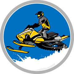 snowmobile trails logo design vector